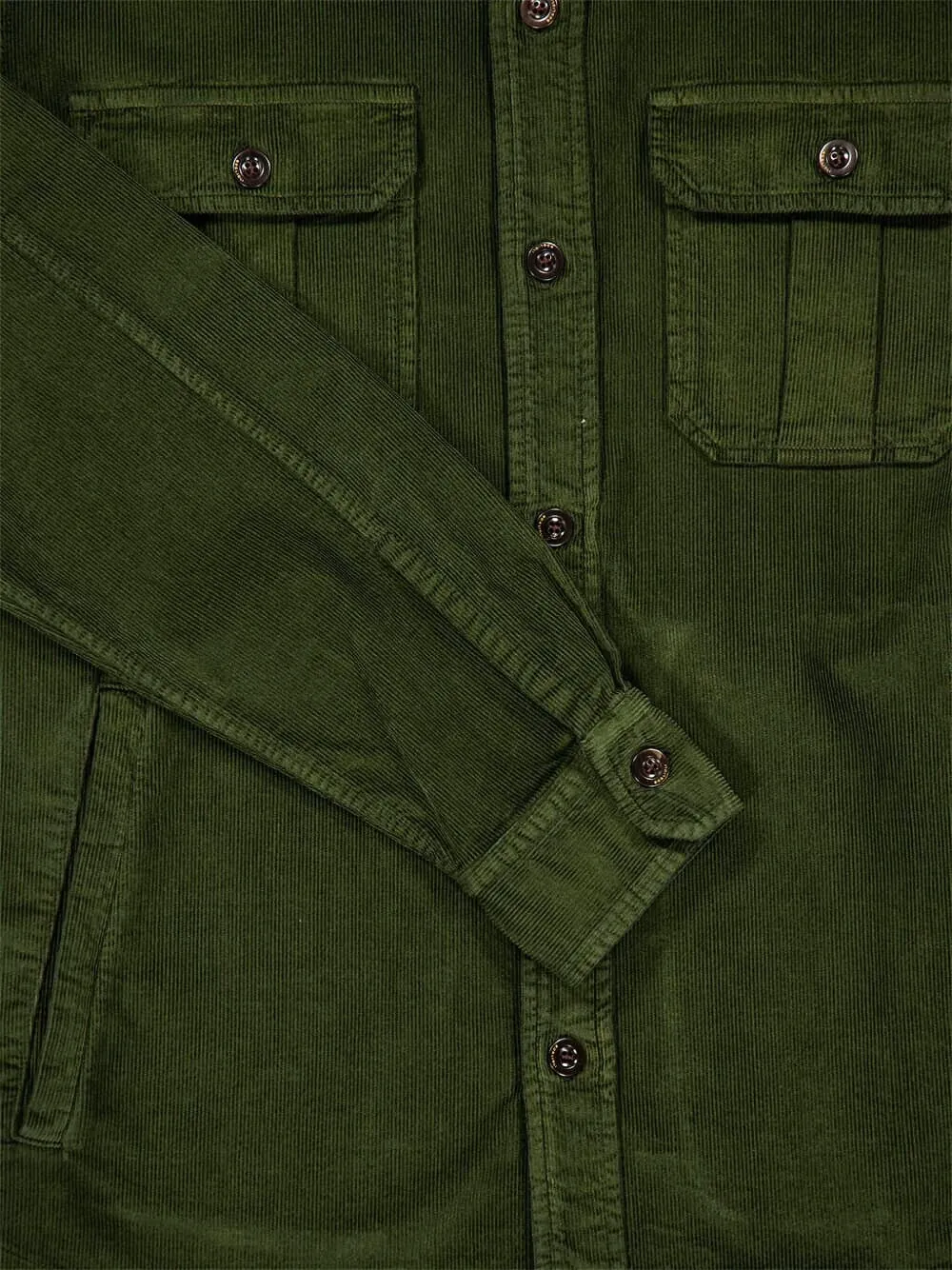 Boglioli Ribfluwelen shirtjack met knopen Groen