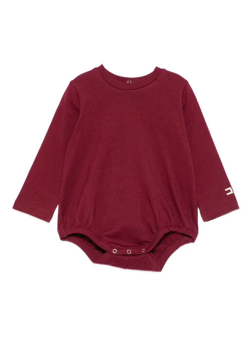Elisabetta Franchi La Mia Bambina Long-sleeve Logo-detail Bodysuit In Red