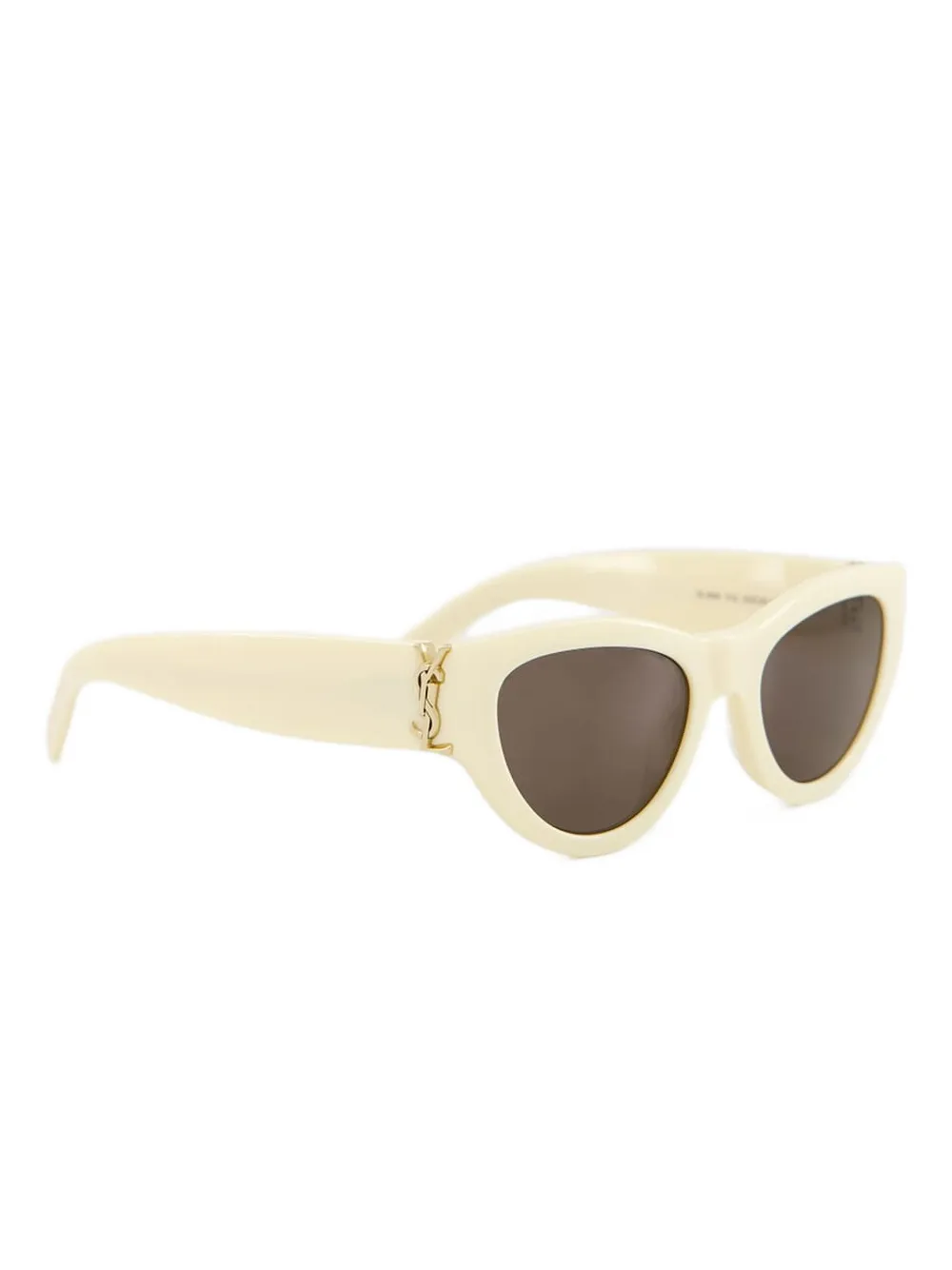Saint Laurent Ivory-ivory-black Recycled Acetate Sunglasses In Neutral