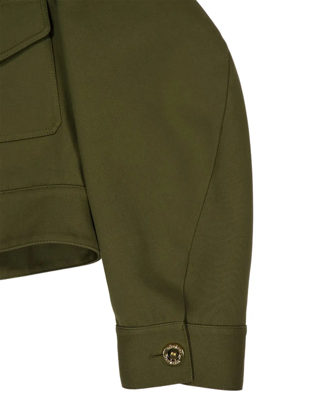 Givenchy Patch-pocket Cropped Military Jacket In Green