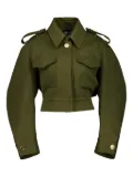 Givenchy patch-pocket cropped military jacket - Green