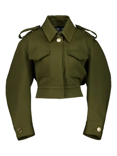 Givenchy patch-pocket cropped military jacket