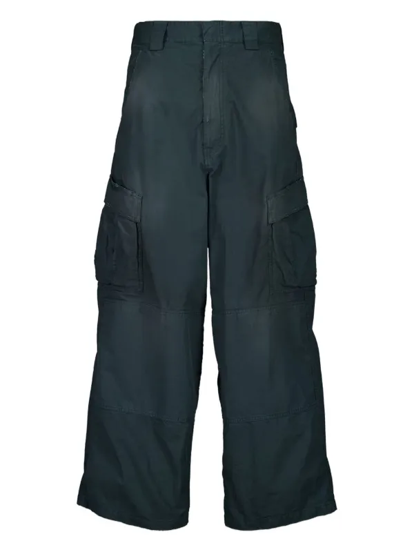 Balenciaga Washed-cotton Cargo Pants in Green