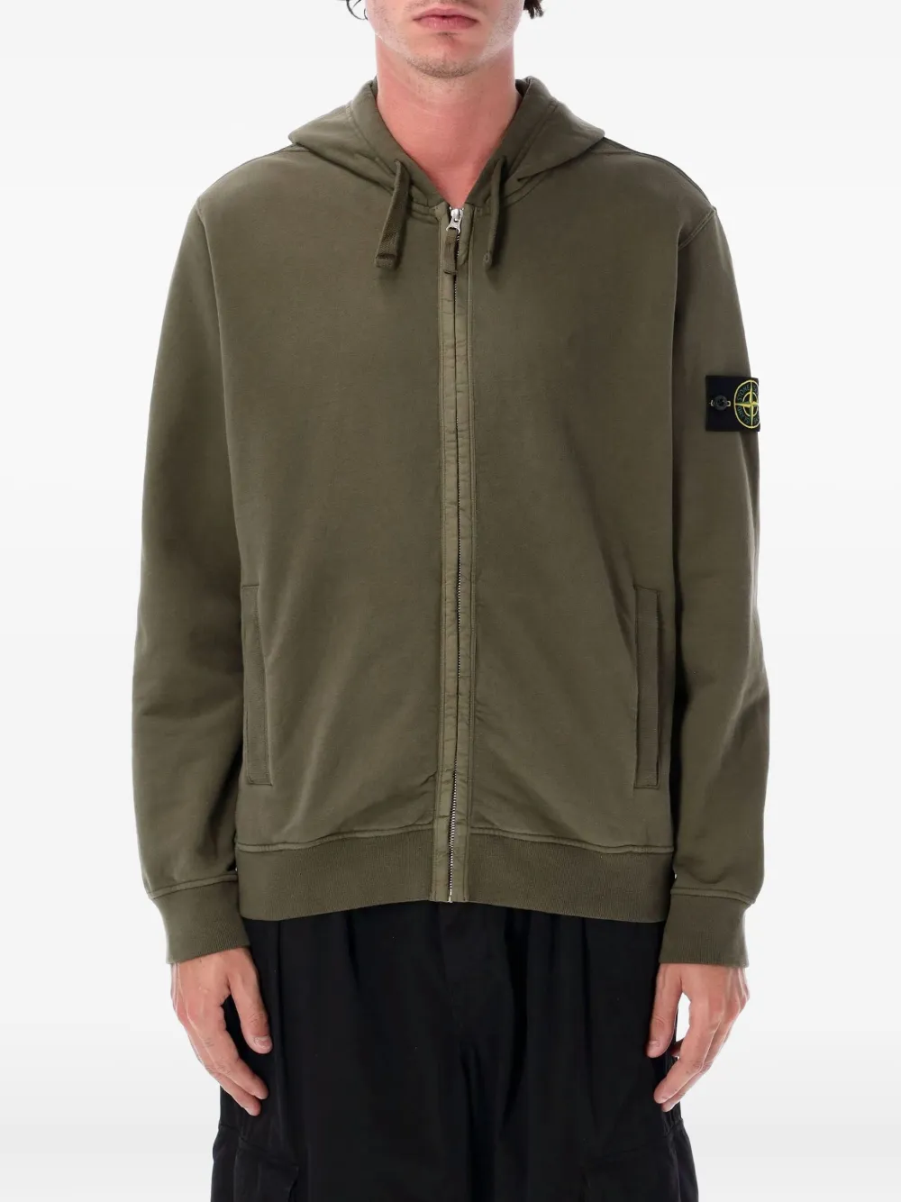 Stone Island zip-front hoodie Groen