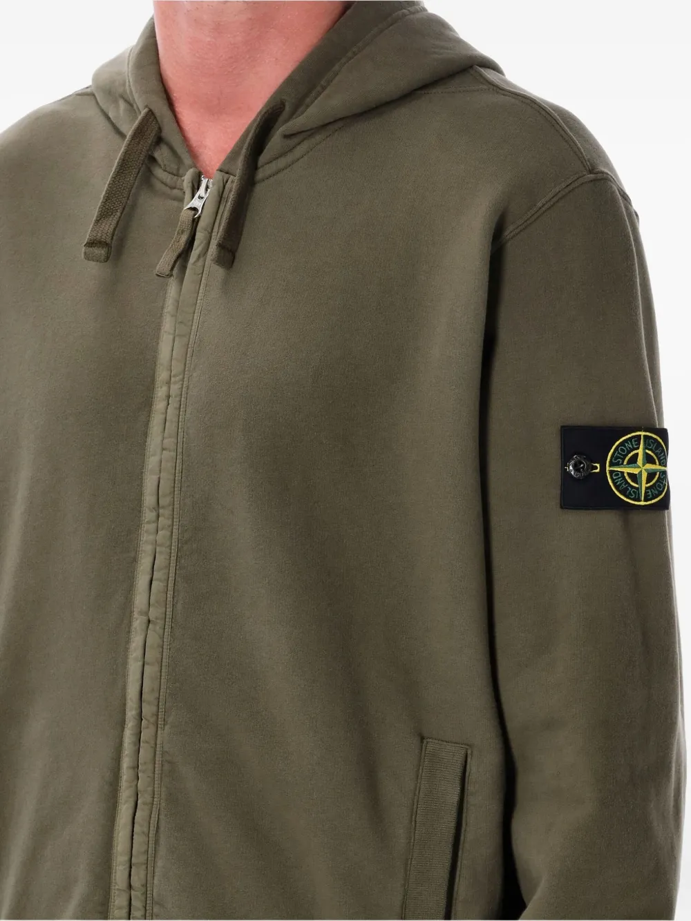 Stone Island zip-front hoodie Groen