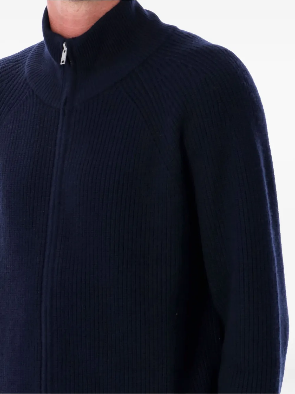 Isabel Marant Zip-up High-neck Knitted Cardigan In Blue