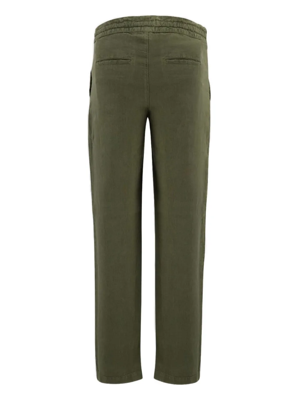 120% Lino drawstring-waist linen trousers - Groen