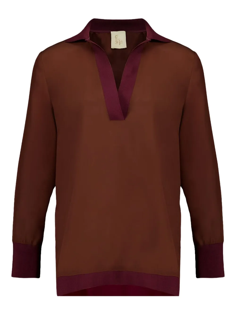 PAULA Top Diane con scollo a V - Marrone