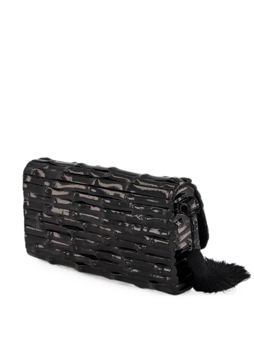 Glorinha Paranaguá Gaya lacquered bamboo clutch bag - Nero