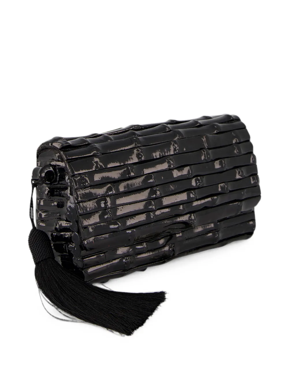 Glorinha Paranaguá Gaya gelakte bamboe clutch Zwart
