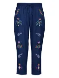 Baziszt Neon beaded floral trousers - Blue
