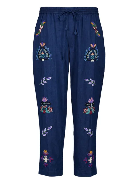 Baziszt Neon beaded floral trousers