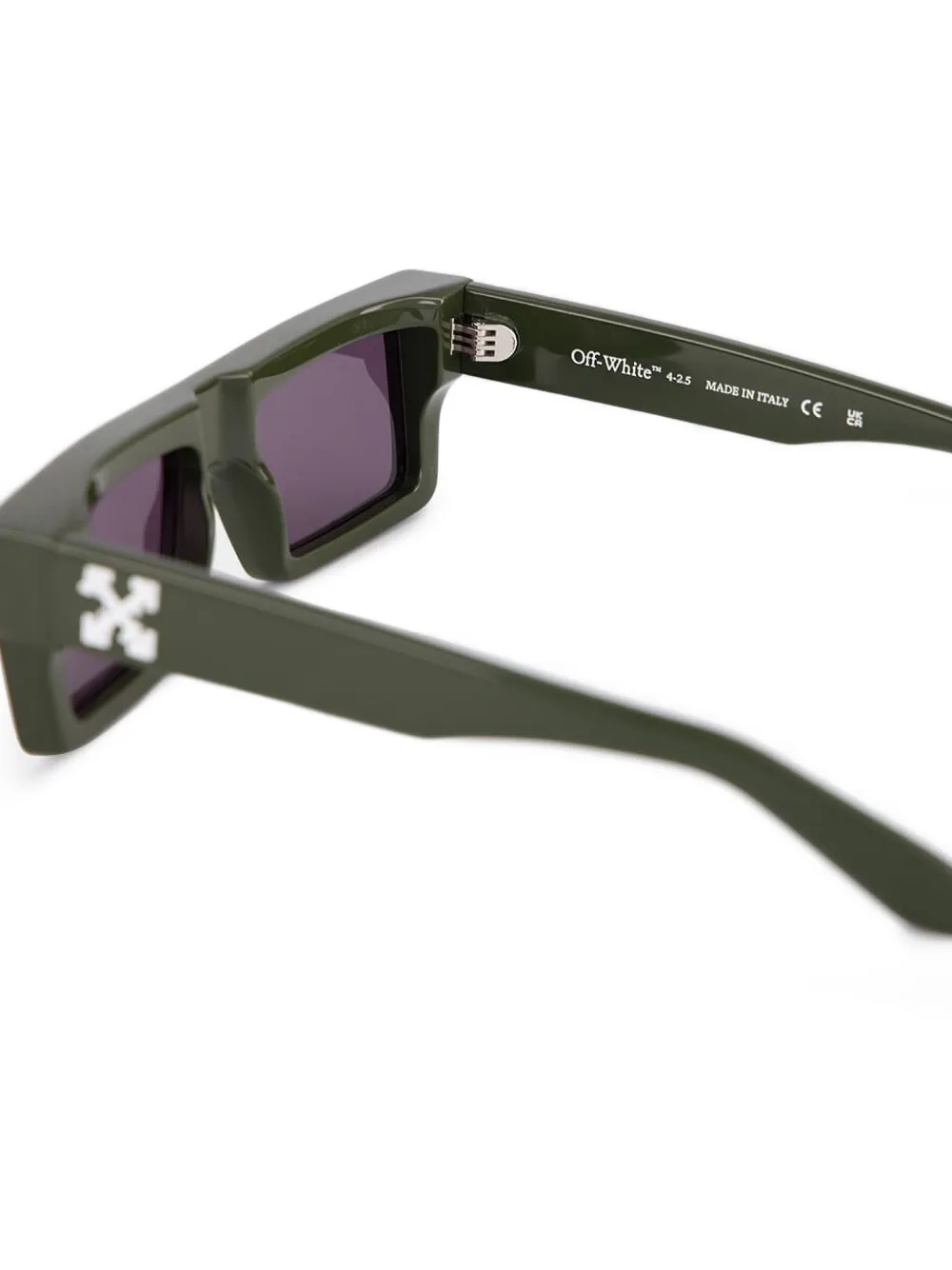 Off-White Eyewear Zonnebril met rechthoekig montuur Groen