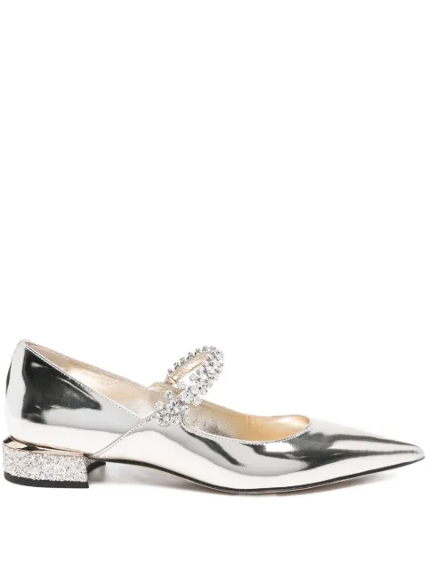 Jimmy Choo Pre-Owned crystal-embellished point-toe ballet flats 