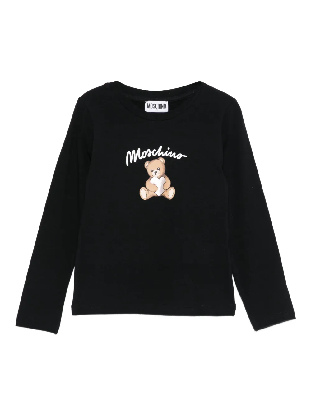 Moschino Kids T-shirt met lange mouwen Zwart