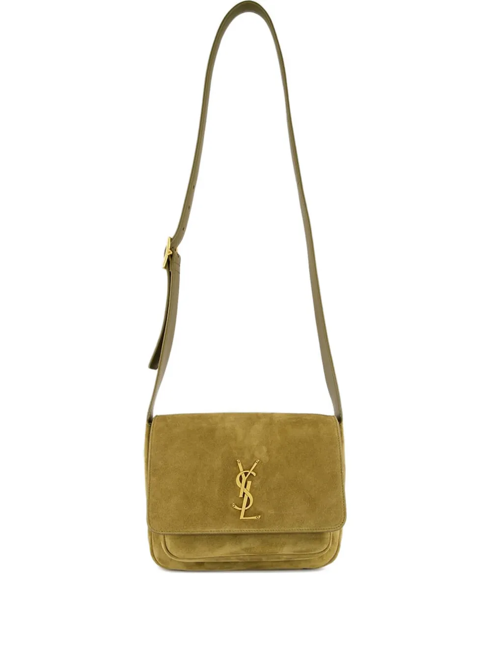 Saint Laurent Small Niki Suede Satchel Bag In Green