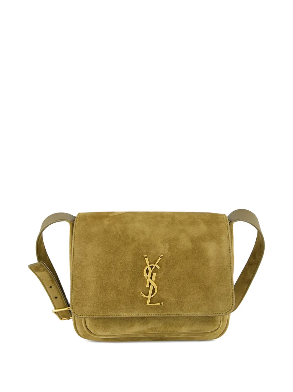 Saint Laurent Niki kleine suède boekentas Groen