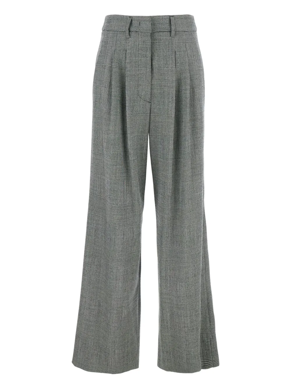 PT Torino pleated check trousers - グレー PT Torino pleated check trousers - グレー