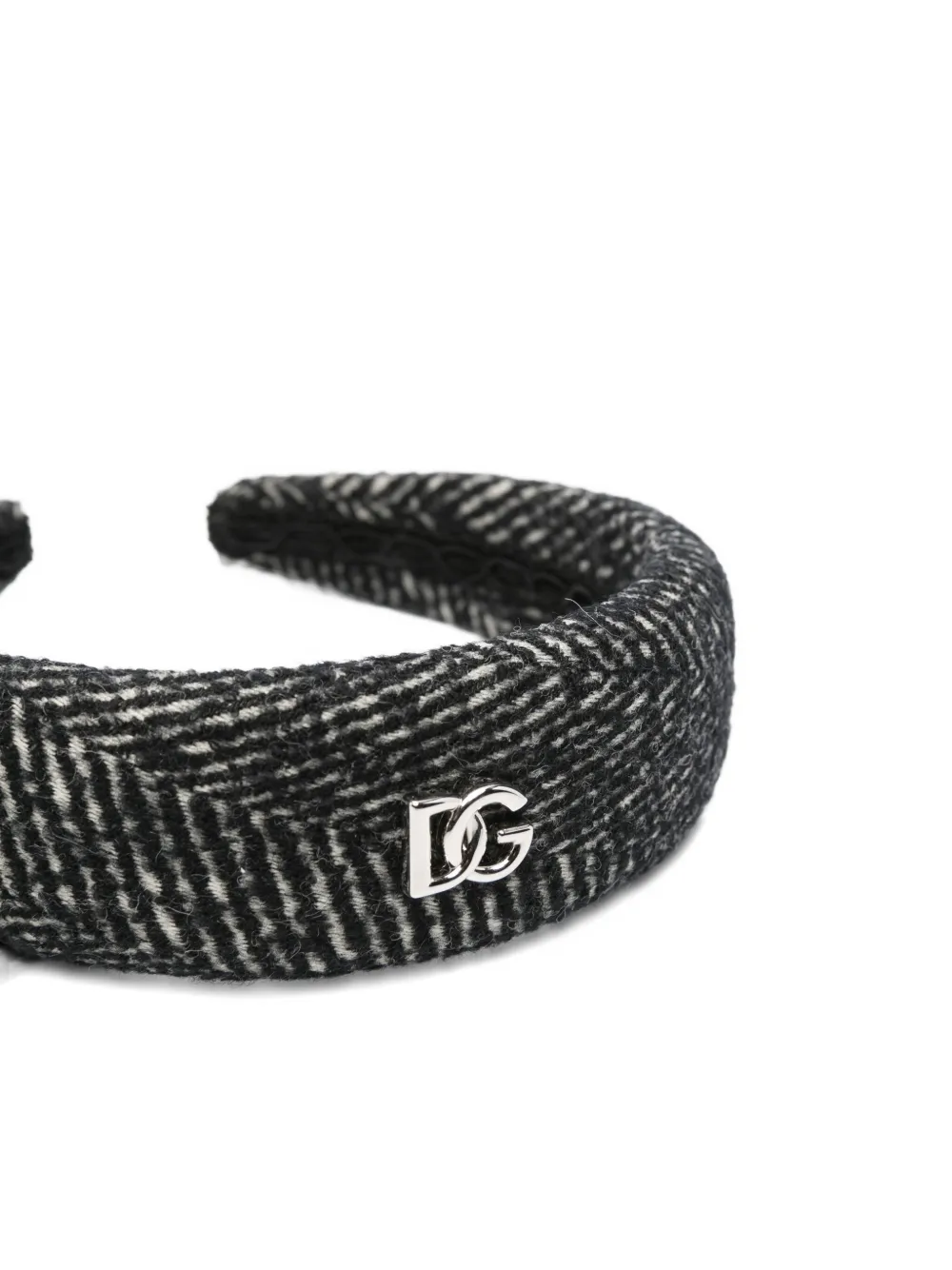 Dolce & Gabbana Kids Haarband met visgraat-patroon Zwart