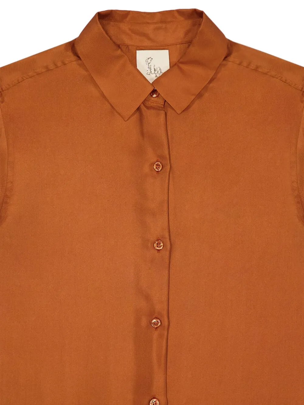 PAULA Zijden blouse met knopen Bruin