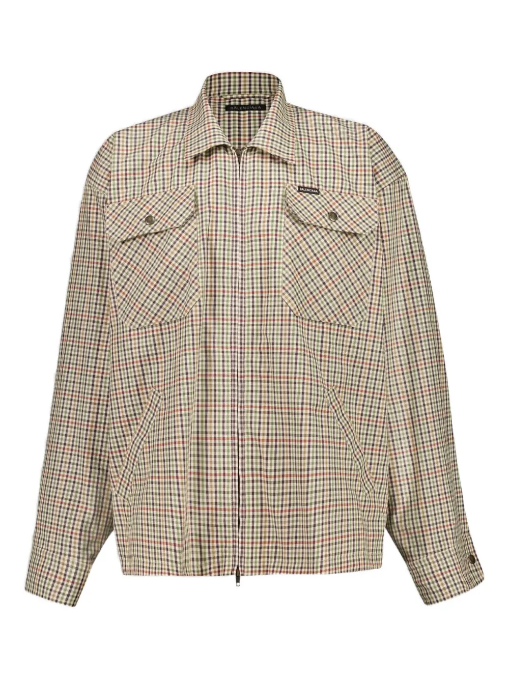 Balenciaga Geruit shirtjack met rits Groen