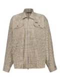 Balenciaga check zip-up shirt jacket - Green