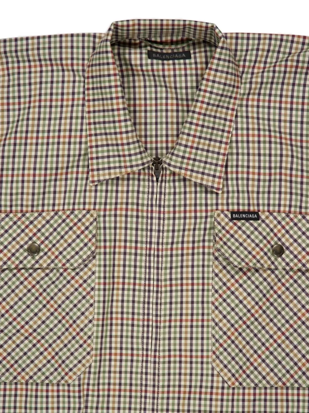 Balenciaga Geruit shirtjack met rits Groen