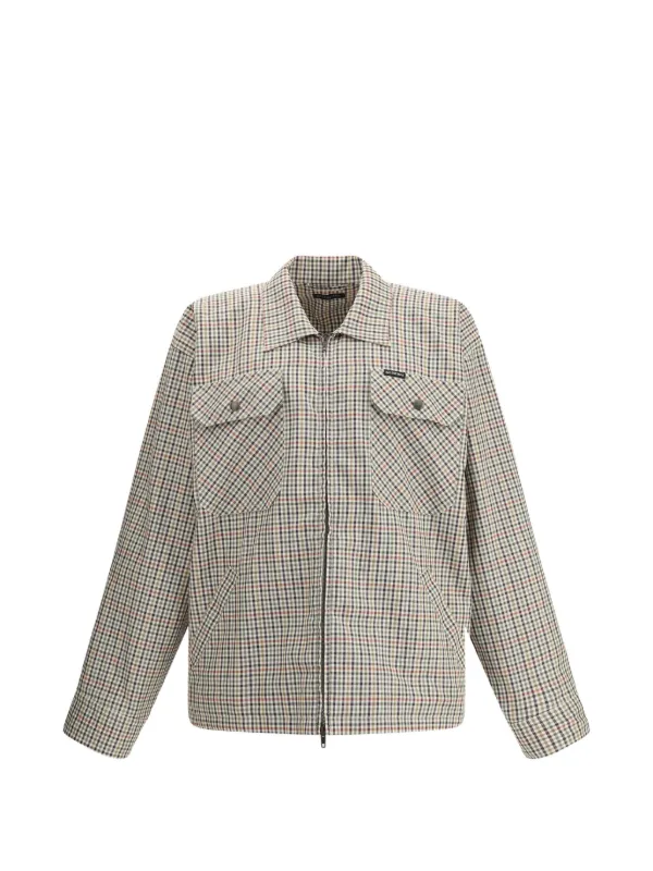 Balenciaga チェック シャツジャケット | グリーン | FARFETCH JP