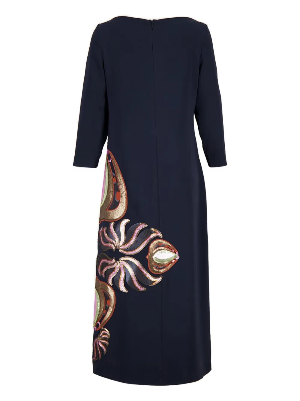 PAULA Jurk met geborduurde pailletten Blauw