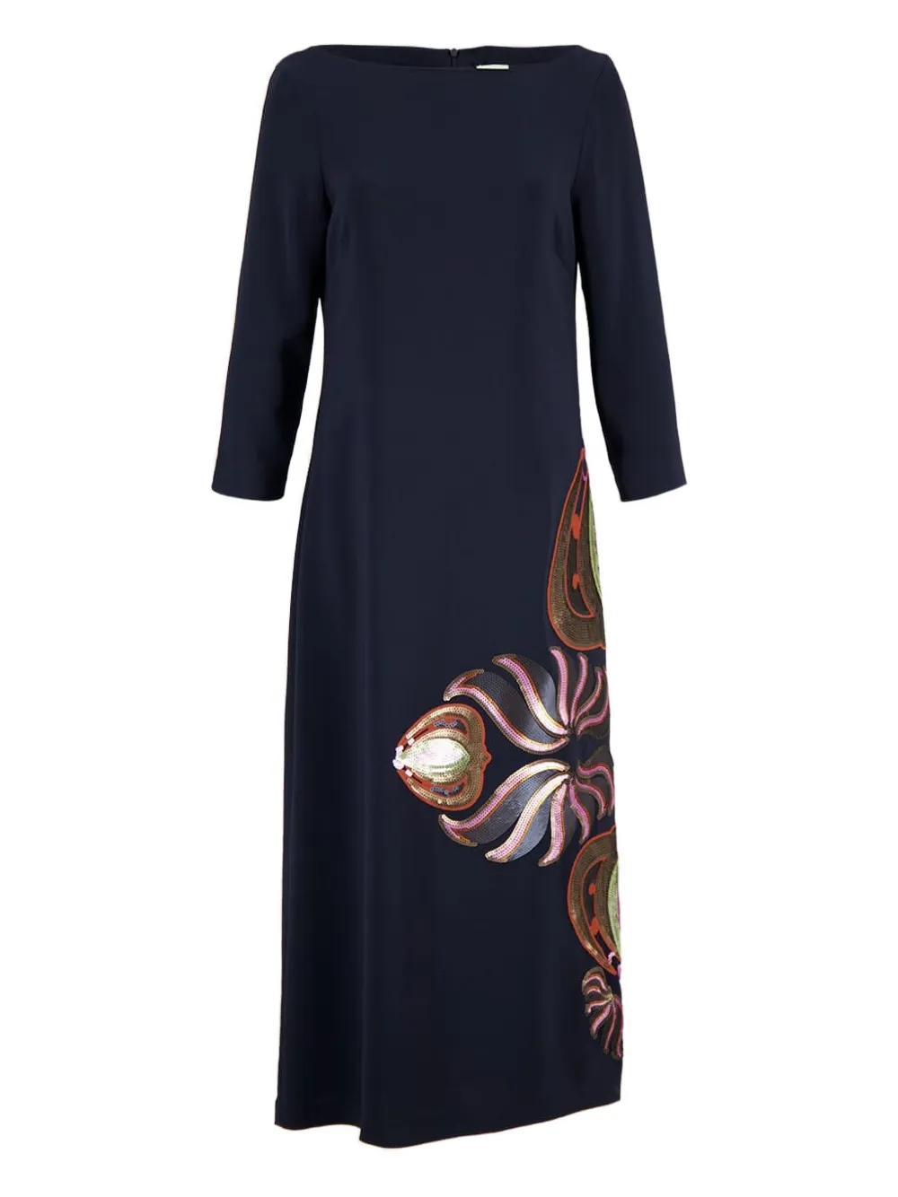 PAULA Jurk met geborduurde pailletten Blauw