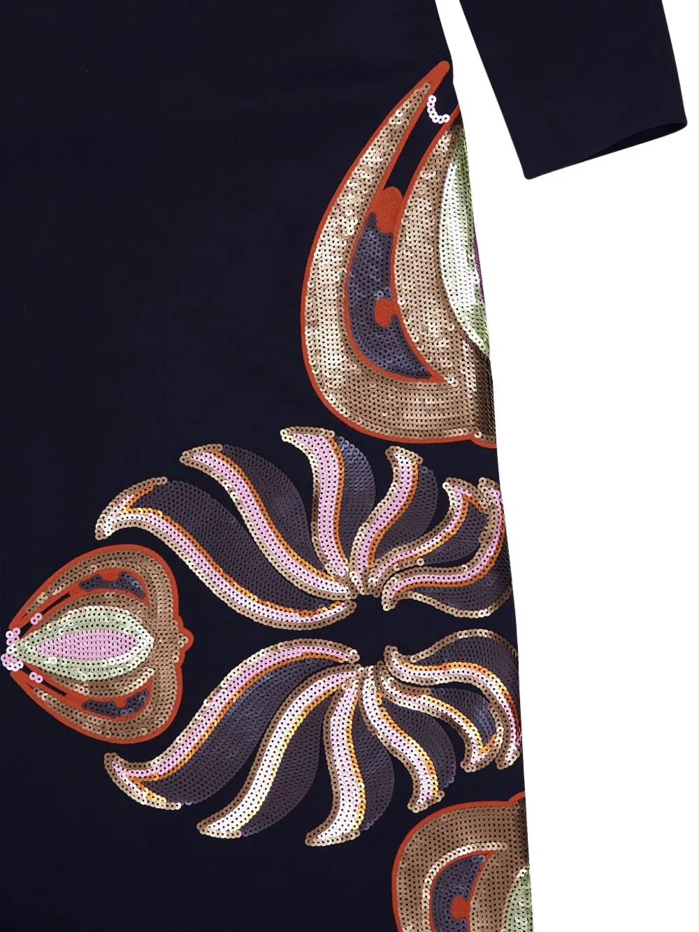 PAULA Jurk met geborduurde pailletten Blauw