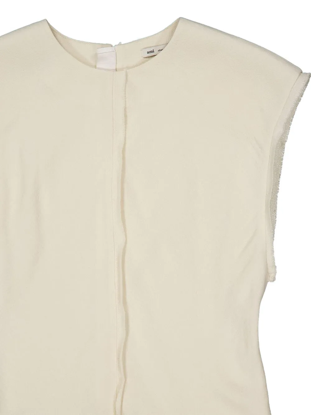 Ami Alexandre Mattiussi Raw-edge Midi Dress In White