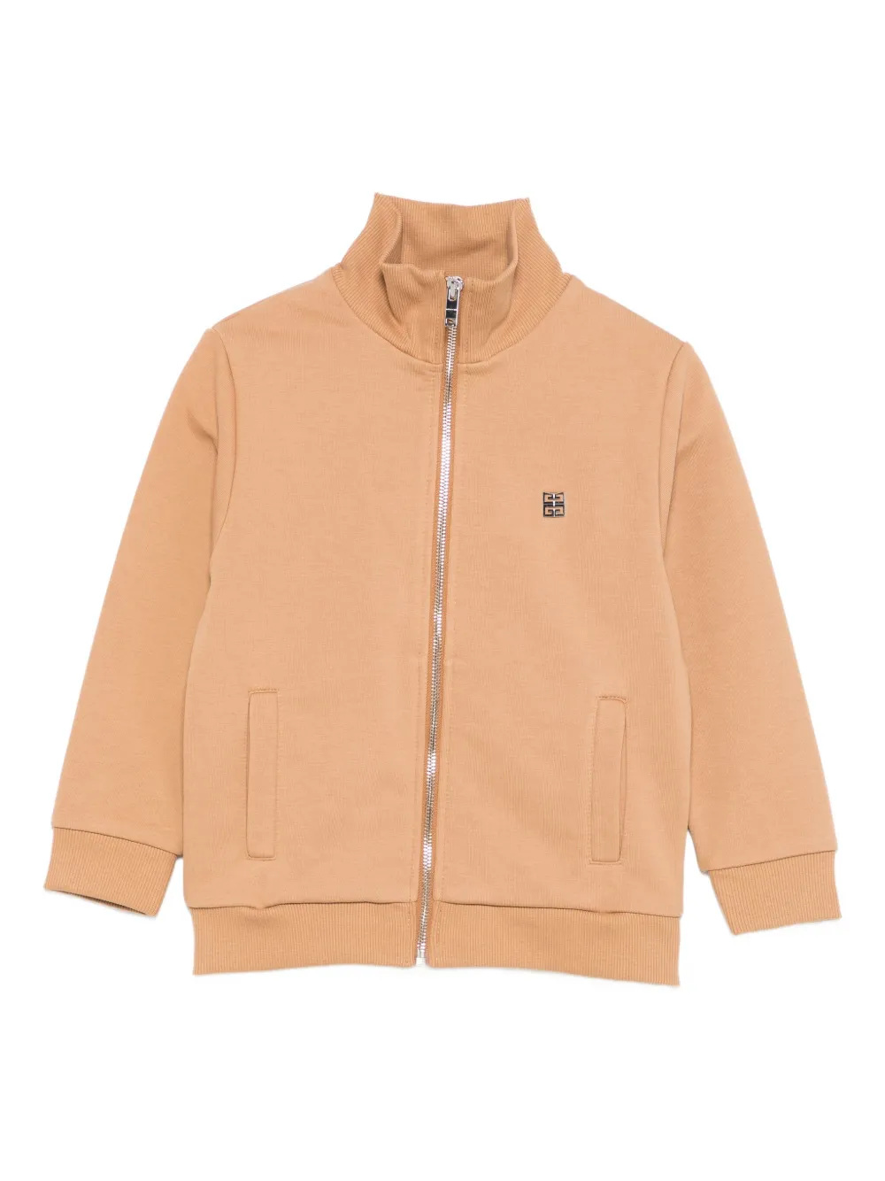 Givenchy Kids Top met logoplakkaat en ritssluiting Bruin