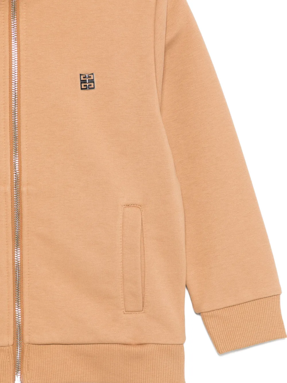 Givenchy Kids Top met logoplakkaat en ritssluiting Bruin