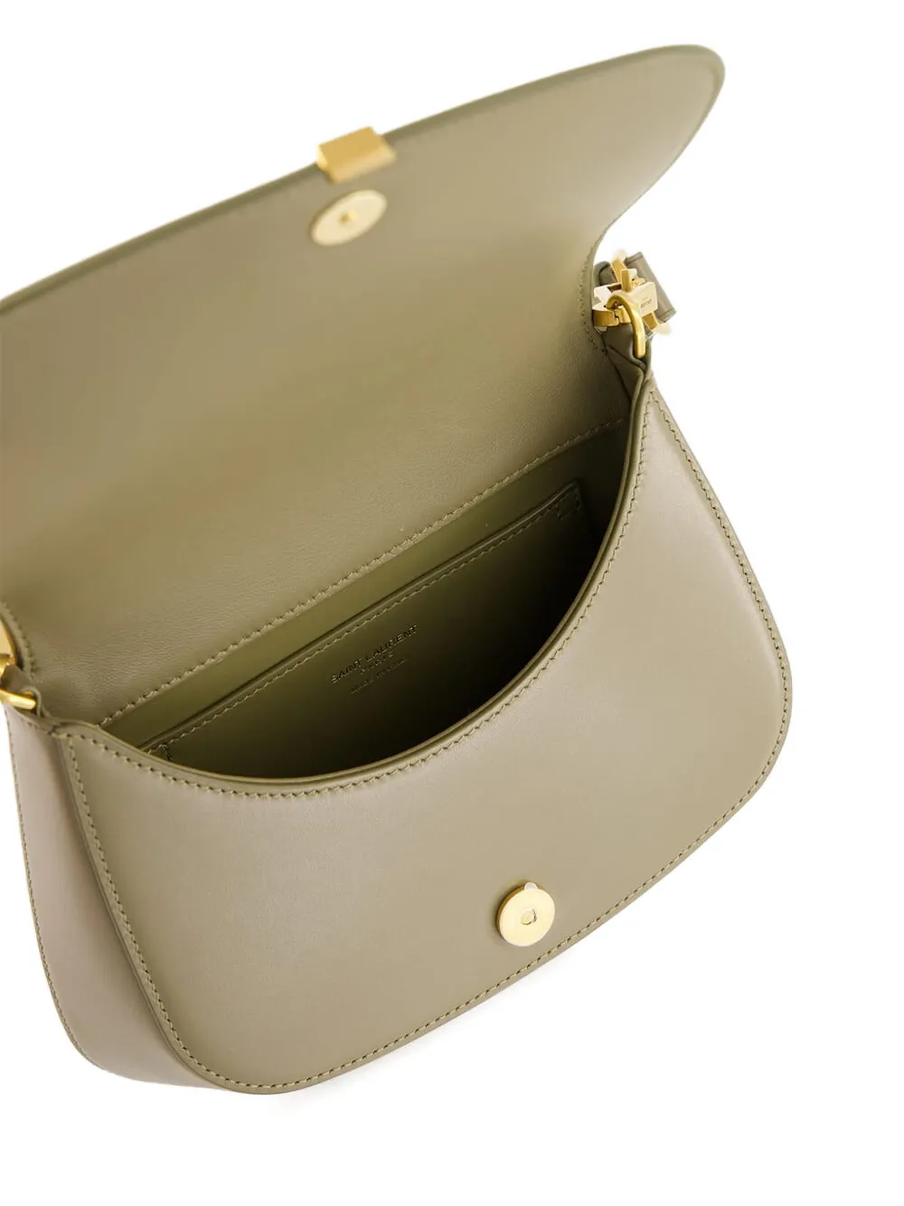 Saint Laurent Mini Voltaire Calfskin Leather Shoulder Bag In Green