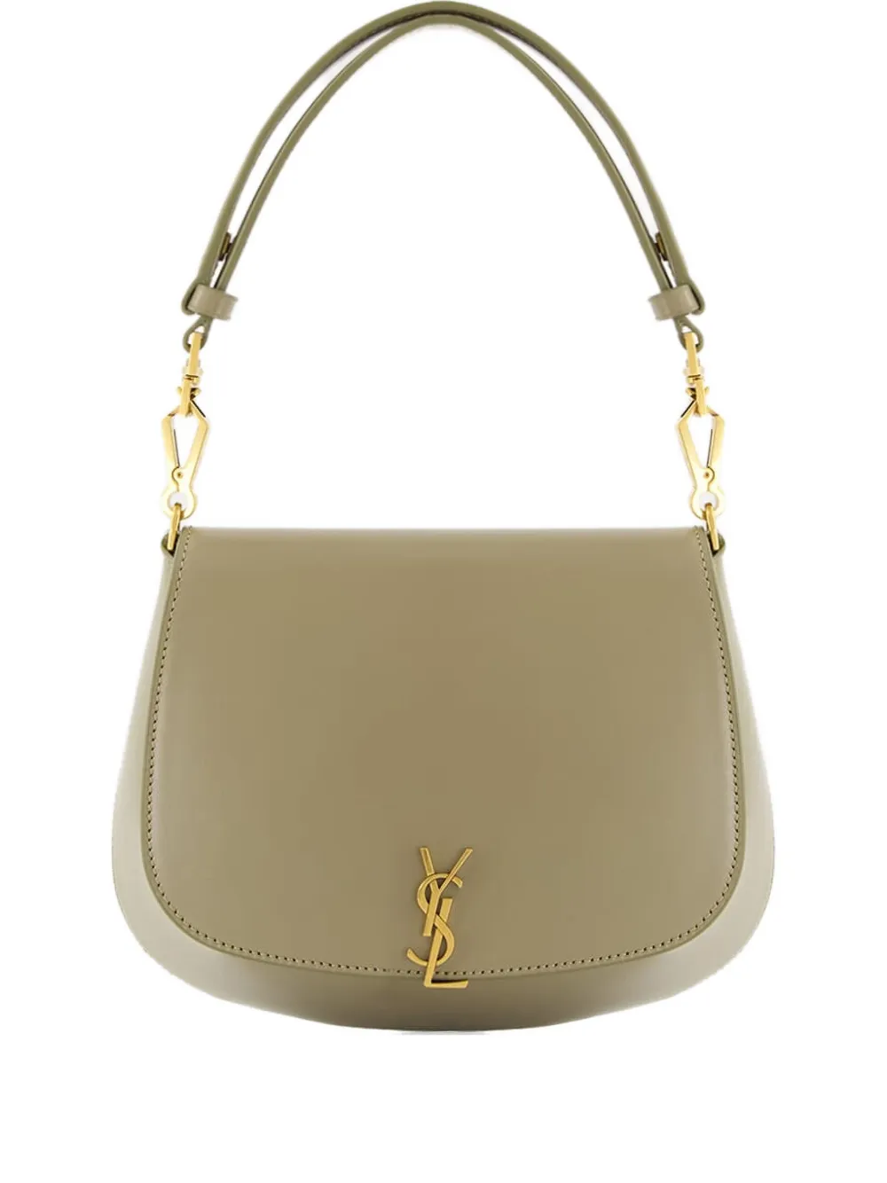 Saint Laurent Mini Voltaire Calfskin Leather Shoulder Bag In Green