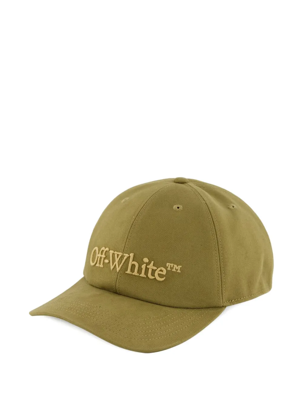 Off-white Embroidered Drill Baseball Cap In Green
