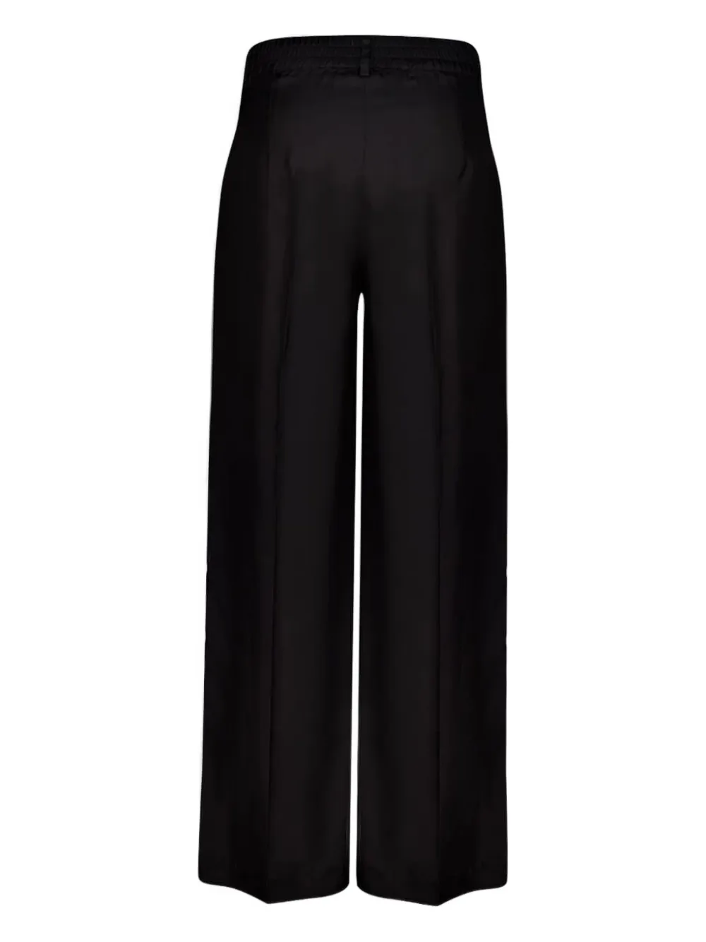 PAULA Zijden twill plooibroek - Zwart