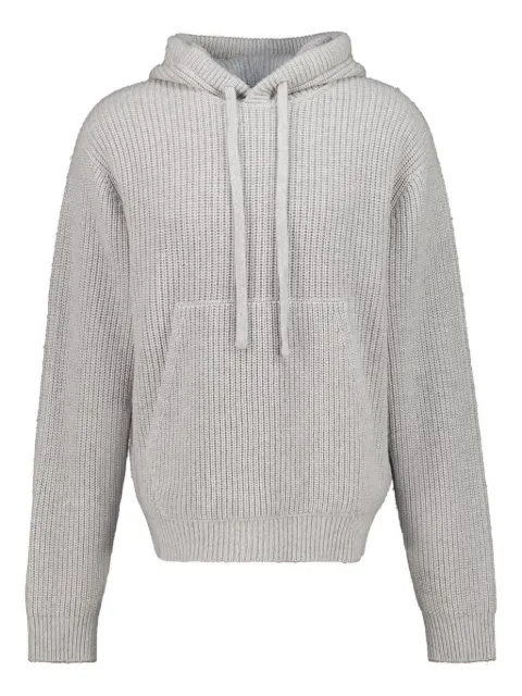 Palm Angels hoodie tejida de canalé con logo