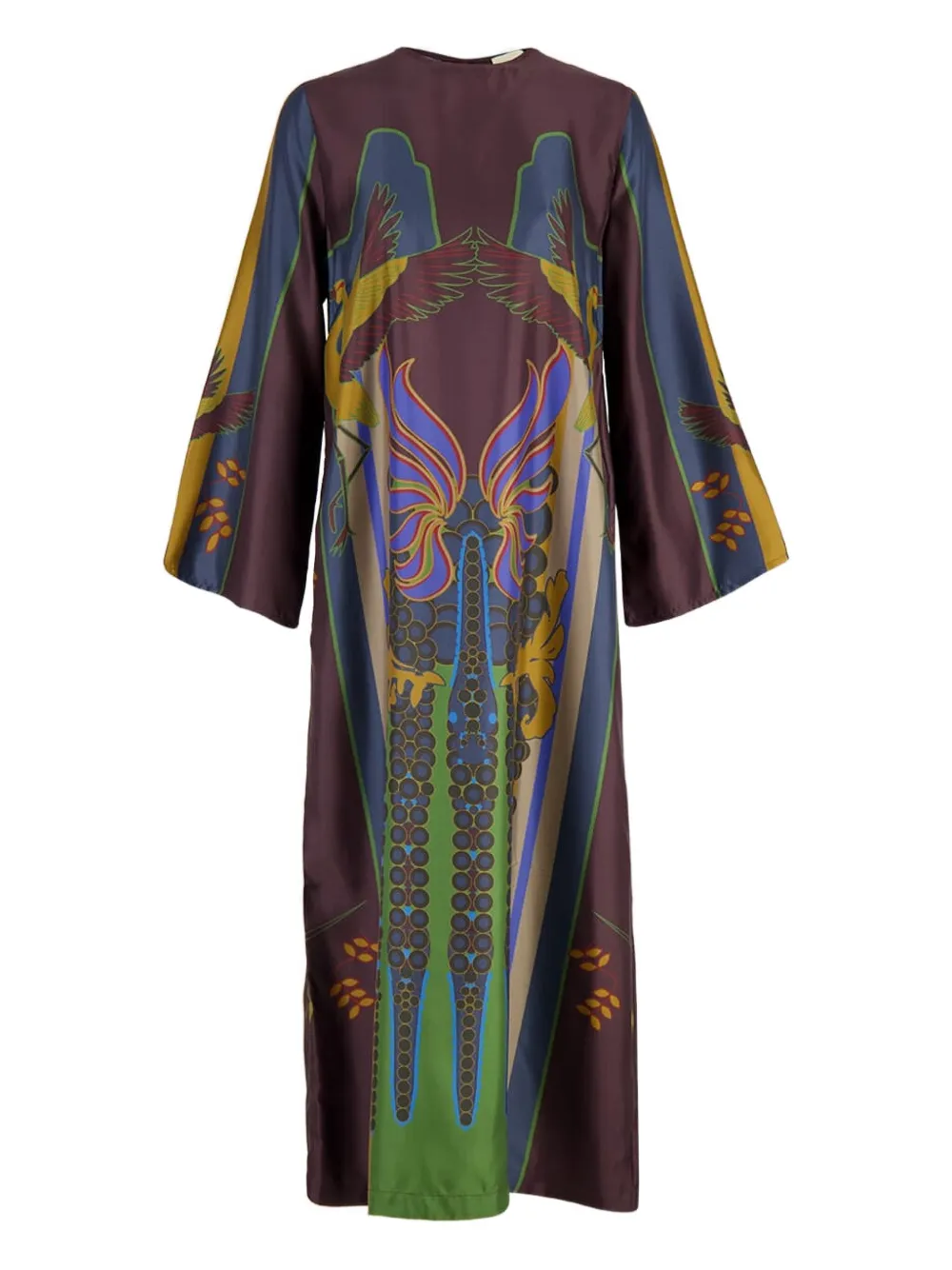 PAULA Seidenkleid mit Print - Braun