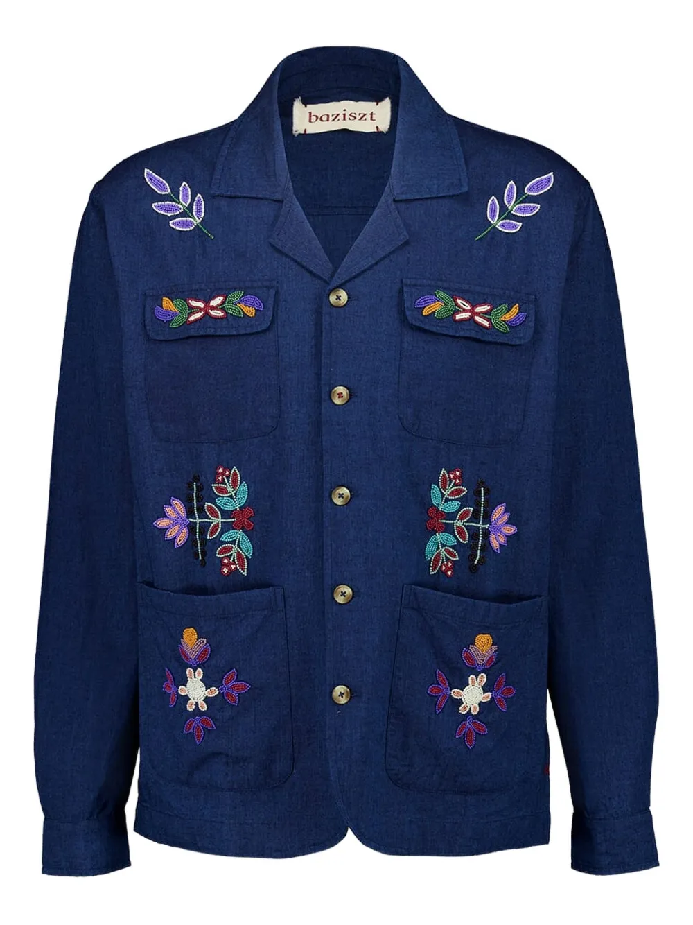 Baziszt beaded floral shirt | Blue | Image 1
