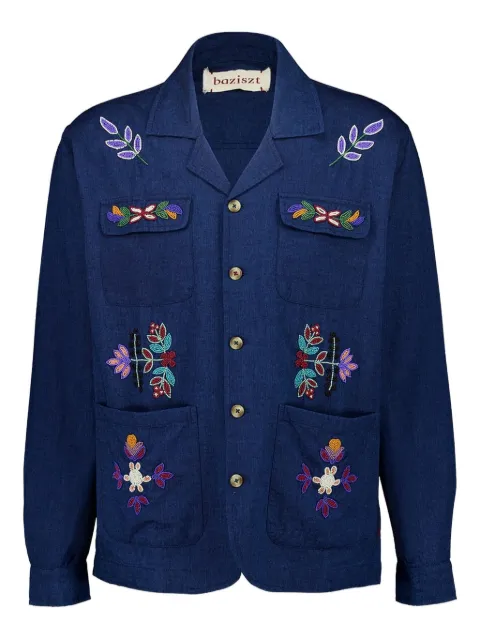 Baziszt beaded floral shirt