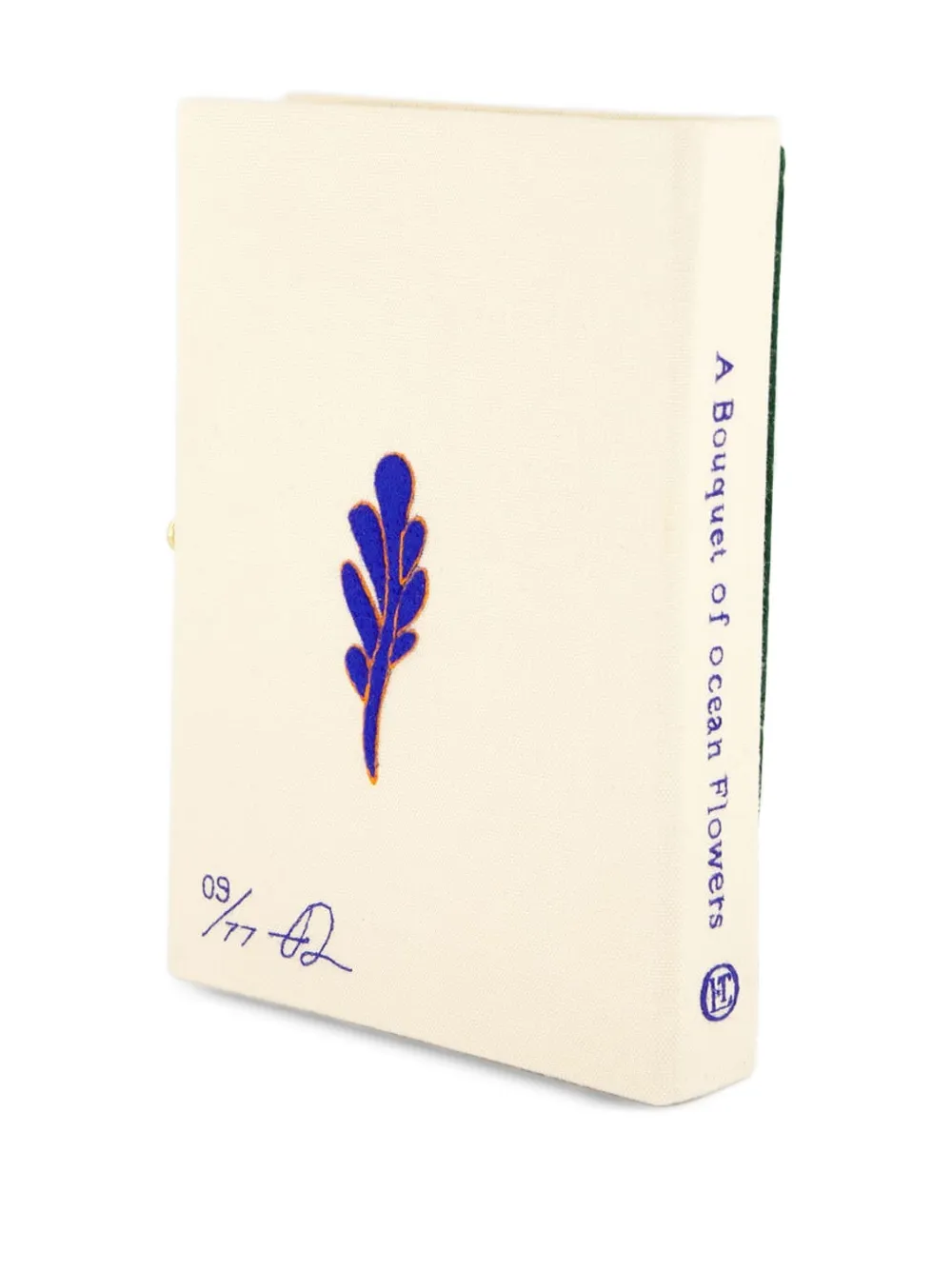 Olympia Le-Tan Bouquet of the Ocean kleine boek clutch met borduurwerk - Wit