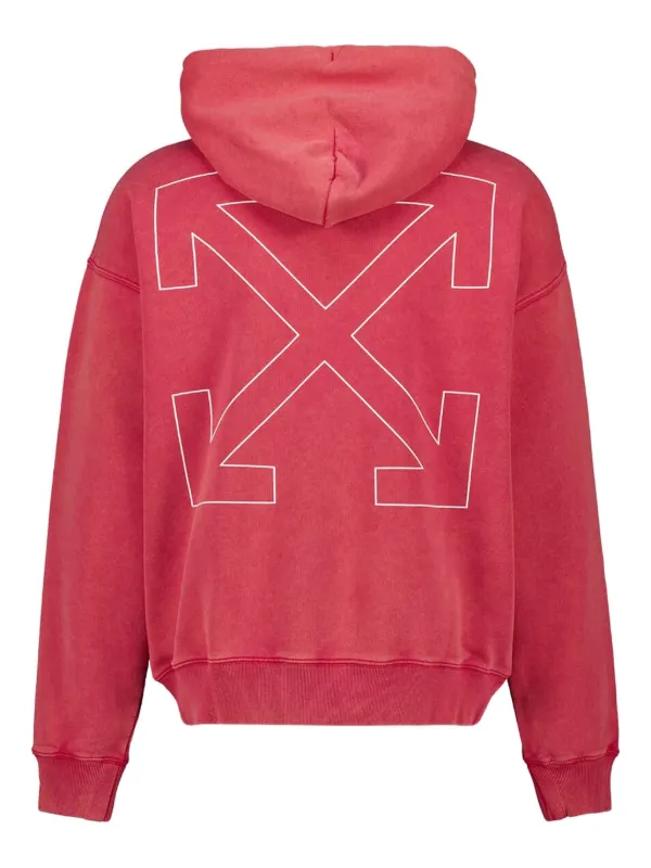 Off-White logo-print Hoodie | Red | FARFETCH NO