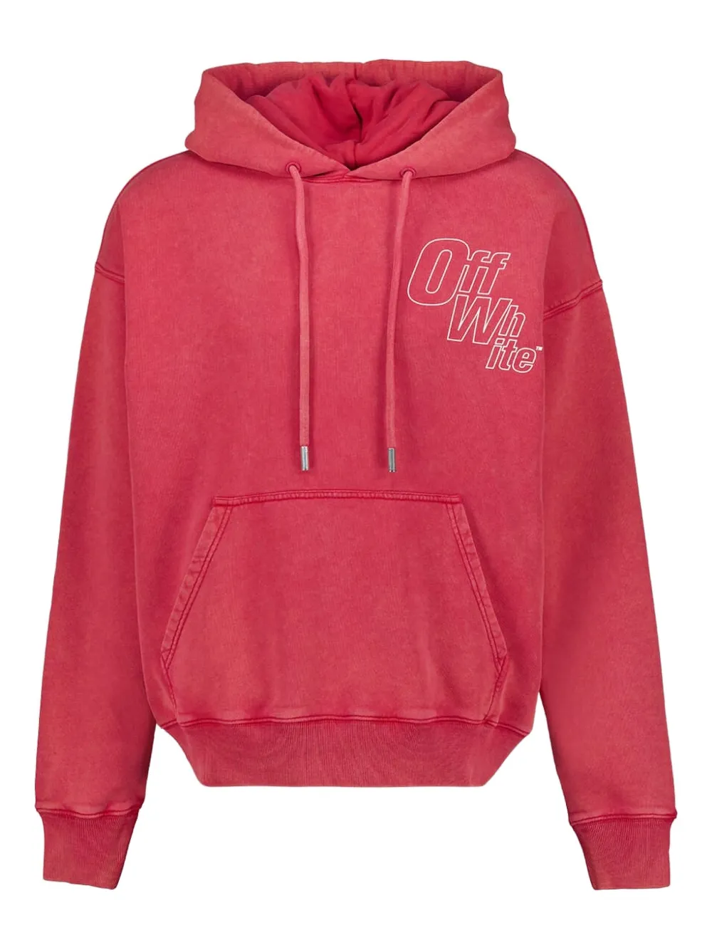 Off-White logo-print hoodie | Red | Image 1