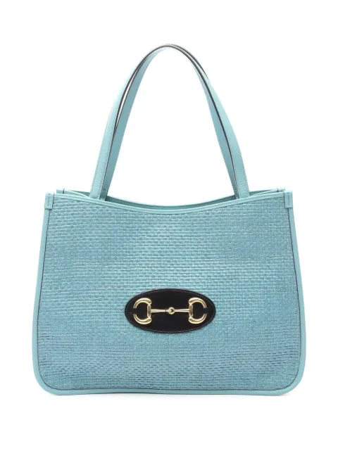 Gucci Pre-Owned 2000-2015 Medium Straw Horsebit 1955 tote bag