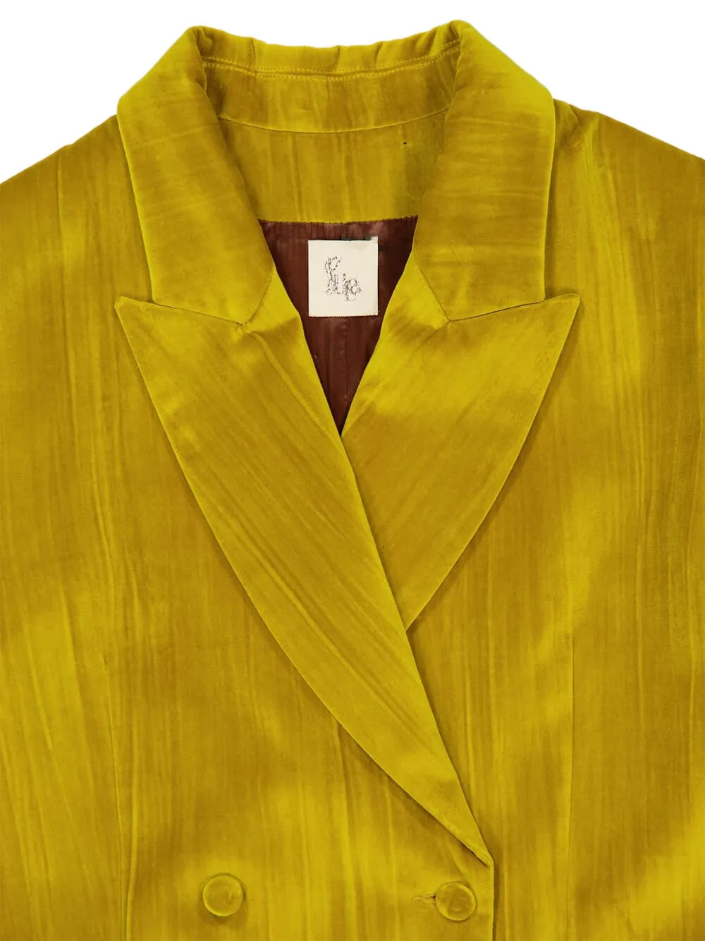 PAULA Fluwelen plissé blazer Geel