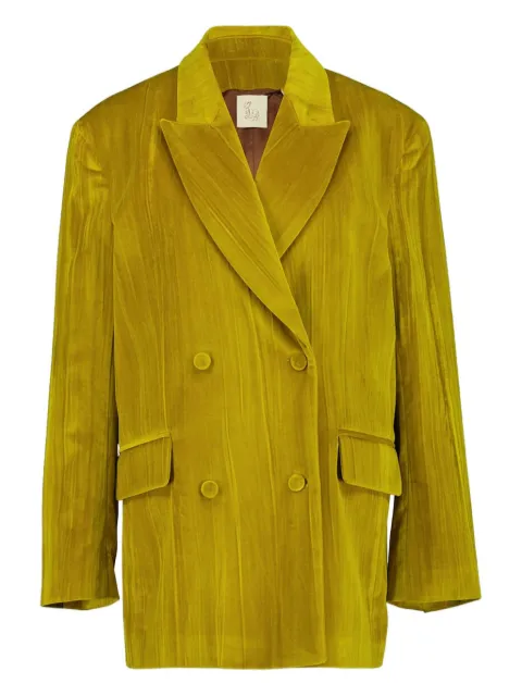 PAULA velvet plissé blazer