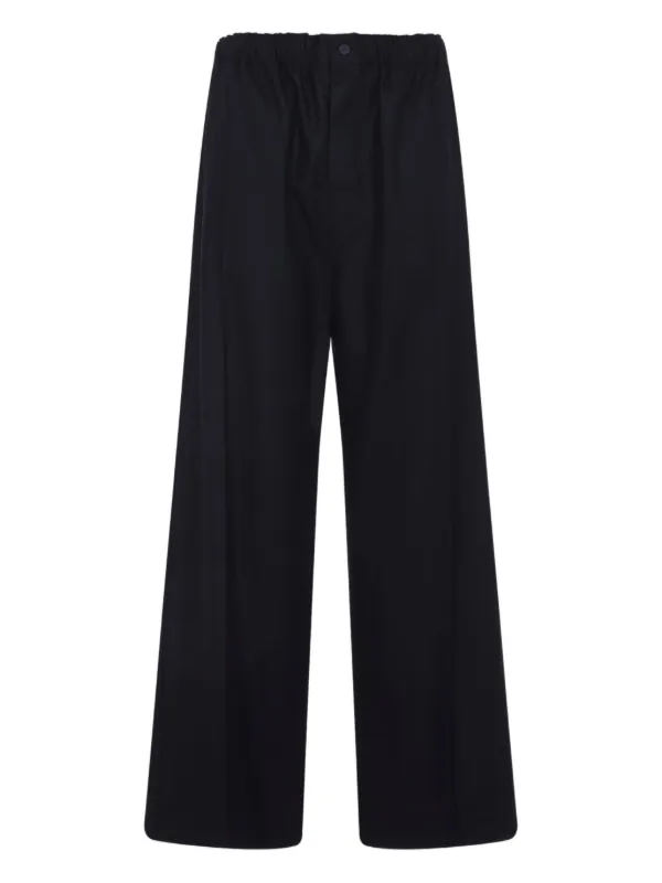 Carven Elastic-waist Wide-leg Trousers in Black