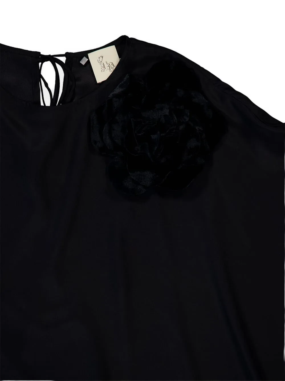Paula Flower-embellished Silk Maxi Dress In Black